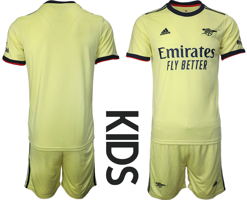 Youth 2021-2022 Club Arsenal away light yellow blank Soccer Jersey->baltimore ravens->NFL Jersey